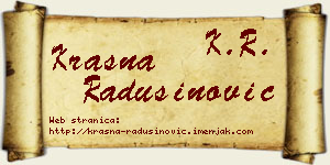 Krasna Radusinović vizit kartica